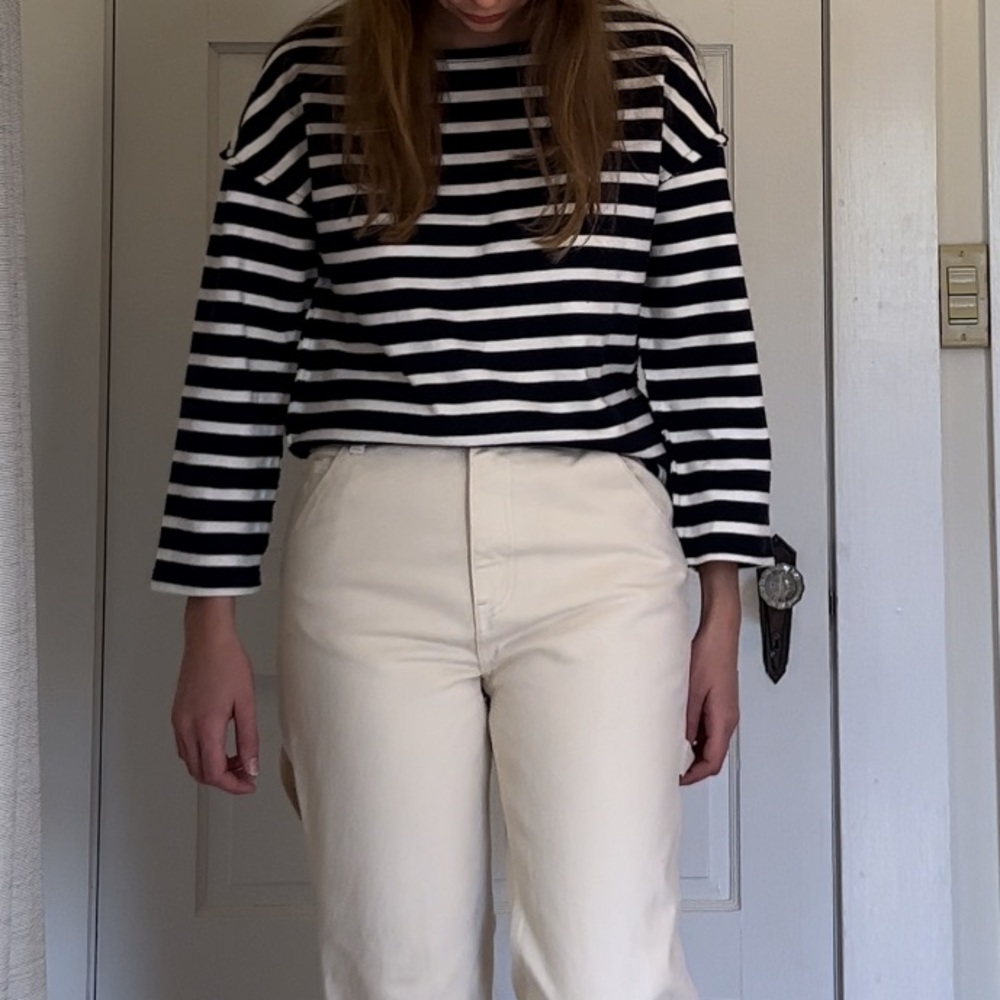 Navy and white stripe long sleeve